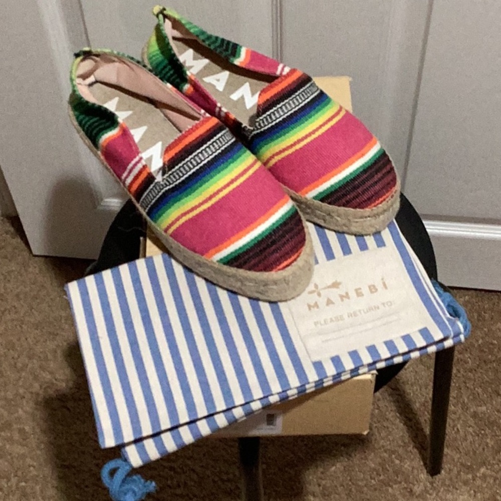 Manebi Mex Blanket Platform Espadrilles - Size 11 (41)
